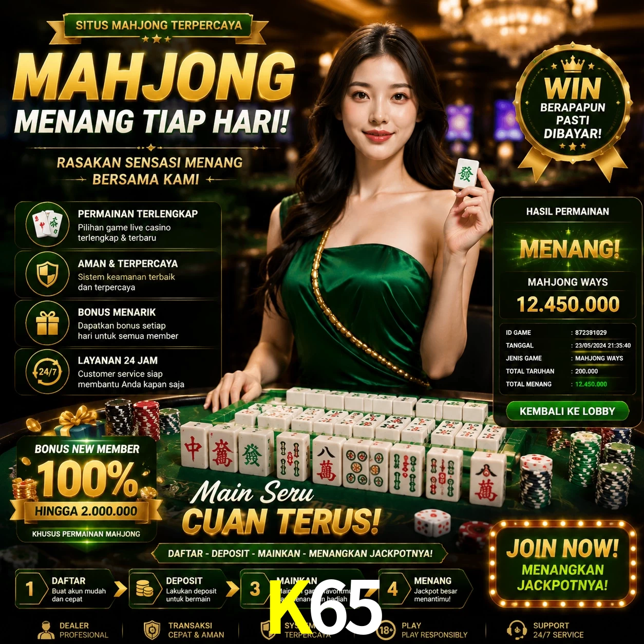 Cashback VIP K65 - reembolso semanal